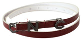 Costume National Maroon Leather Logo Skinny Fashion