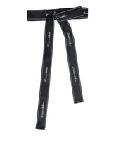Dolce & Gabbana Black Waist Ribbon Wide Bow Logo Belt