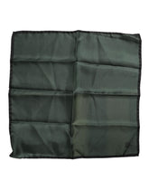 Dolce & Gabbana Green DG Crown Silk Square Men Foulard Scarf