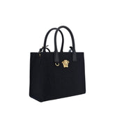 Versace Black Cotton Shoulder Bag