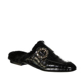 Eleventy Black Calfskin Mules