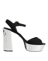 Dolce & Gabbana Black Crystal Ankle Strap Keira Sandal Shoes