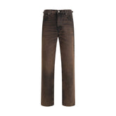 Haikure Brown Cotton Relaxed Fit Jeans
