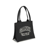 Ganni Black Cotton Shoulder Bag