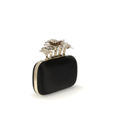 Alexander McQueen Black Silk Clutch Bag
