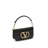 Valentino Garavani Black Calf Leather Bos Taurus Shoulder Bag