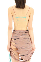 KNIT CROP TOP WITH CUT-OUT AND BEADS