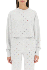 MULTICOLOR RHINESTONE CROPPED SWEATSHIRT