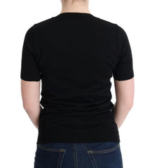 MARGHI LO' Black 100% Lana Wool Blouse Women T-shirt Top