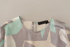 Fabiana Filippi Multicolor Silk Long Sleeves Round Neck Top Blouse