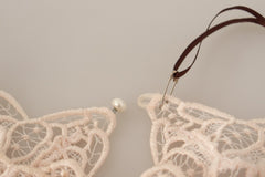 Ermanno Scervino Sheath Tiered Beige Viscose Sleeveless Midi Dress