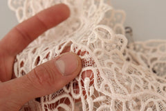 Ermanno Scervino Sheath Tiered Beige Viscose Sleeveless Midi Dress