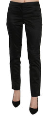 Exte Black Mid Waist Skinny Dress Formal Trousers Pants