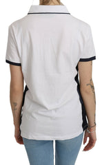 Beverly Hills Cotton White Collared Short Sleeve Top