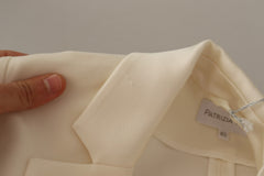 Patrizia Pepe Wrap Off White Long Sleeves Viscose Blazer Jacket