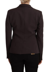 F.IT Brown Long Sleeve Single Breasted Women Jacket Blazer