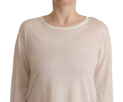 Ballantyne Off White Long Sleeves Round Neck Pullover Sweater