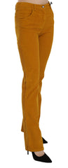 Costume National Orange High Waist Straight Trouser Pants