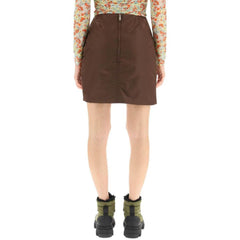 Ganni Brown Acetate Mini Skirt