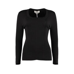MSGM Black Cotton Wool Polyamide Sweatshirt