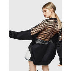 Diesel Black Cotton Polyester Mesh Sweatshirt