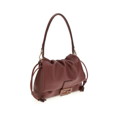 Fendi Bordeaux Calf Leather Bos Taurus Shoulder Bag