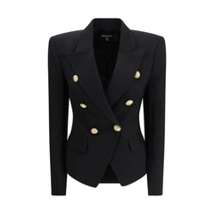 Balmain Black Wool Jackets And Coat