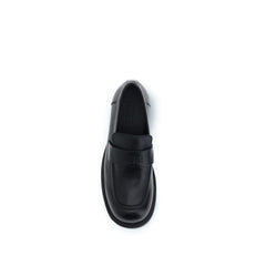 MM6 Black Calf Leather Bos Taurus Slip-On Loafers