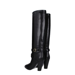 Celine Black Leather High Heel Boots