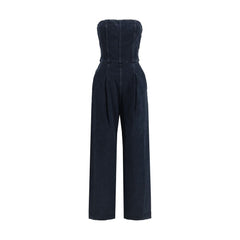 Agolde Blue Cotton Jumpsuit