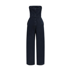 Agolde Blue Cotton Jumpsuit