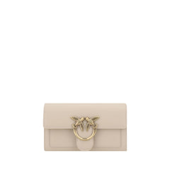 PINKO Beige Calf Leather Bos Taurus Shoulder Bag