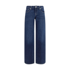 7FOR Blue Cotton Straight-Leg Jeans