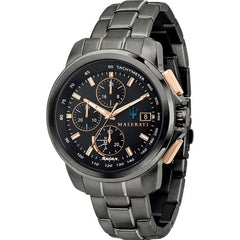 Maserati Black Stainless Steel Sport Watch