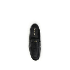 Prada Black Goatskin Slip-On Loafers