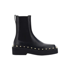 Valentino Garavani Black Calfskin Flat Boots