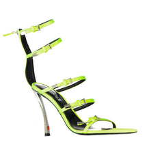 Versace Bicolor Silk Stiletto Heel Sandals