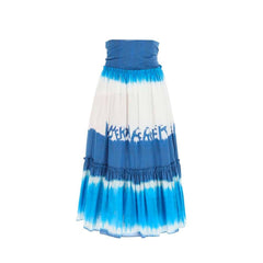 Alberta Ferretti Blue Cotton Midi Skirt