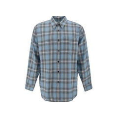 Ami Paris Blue Virgin Wool Pattern Shirt