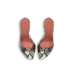 Amina Muaddi Bicolor Pvc Stiletto Heel Sandals