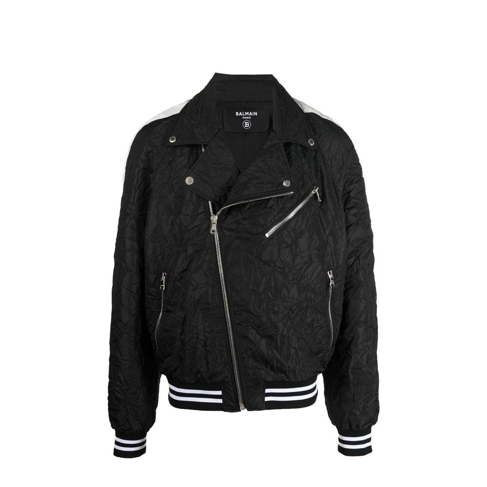 Balmain Black Polyester Bomber