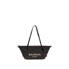 Balmain Black Raffia Shoulder Bag