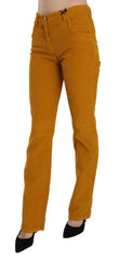 Costume National Orange High Waist Straight Trouser Pants