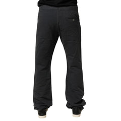 Just Cavalli Black Straight Fit Mid Waist Denim Trouser Jeans