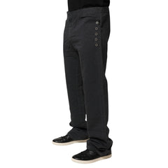 Just Cavalli Black Straight Fit Mid Waist Denim Trouser Jeans