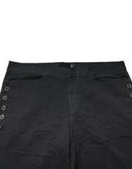 Just Cavalli Black Straight Fit Mid Waist Denim Trouser Jeans