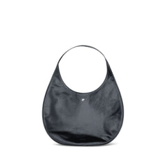 Courrèges Black Calf Leather Bos Taurus Shoulder Bag