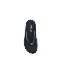 Prada Black Rubber Flip-Flop Sandals