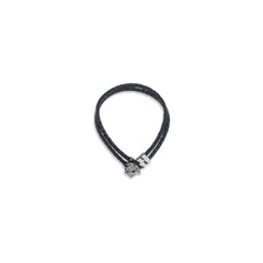 Versace Black Calf Leather Bos Taurus Bracelet