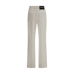 Balmain White Cotton Straight-Leg Jeans